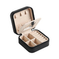 Custom PU Leather Trinket Square Travel Jewelry Box Organizer Mirror Small Jewellery Ring Earring Necklace Bracelet Gift Case