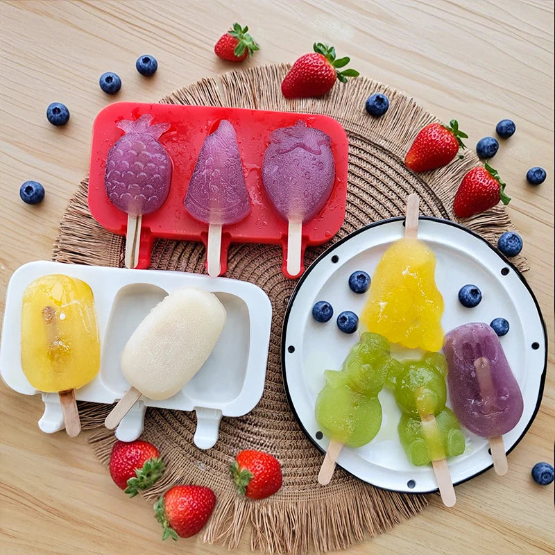 New Design BPA Free Snowman Ice Cream Maker Popsicle Mold Silicone Ice Pop Mold