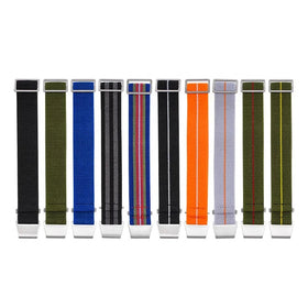 Parachute Elastic Nylon Strap for Outdoor Sports Woven Watch Band Replacement in Sizes 18 20 22 24mm