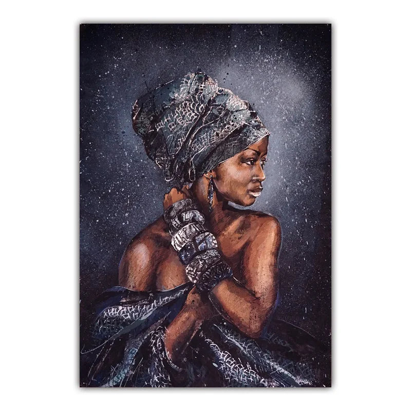 VERRE ART Designs Print Canvas Wall Art Decoration Poster Under the Stars Non-sexual Ethnic Woman Print Wall Art Canvas Painting