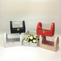 Portable Transparent PVC Window Opening 2-Piece Set Flower Gift Box Flip Flower Box Gift Packing Box with Metal Lanyard