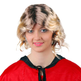 Short Curly Synthetic Wig for Women Two Tone Color Natural Looking Daily Party Cosplay Hairpiece With Wavy Layers Heat Resistant