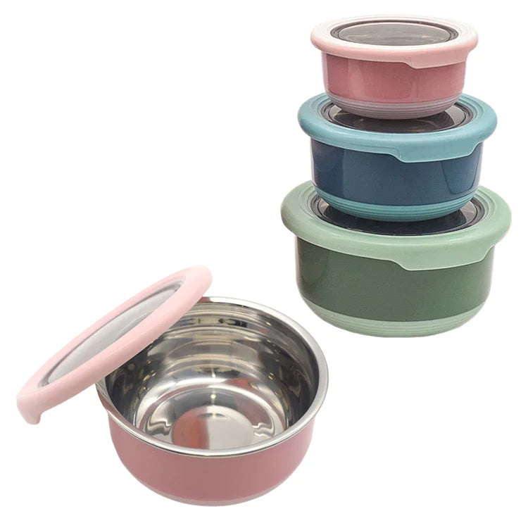 Wholesale Stainless Steel 5 Sizes Protect Fresh Box Food Storage Jar Crisper