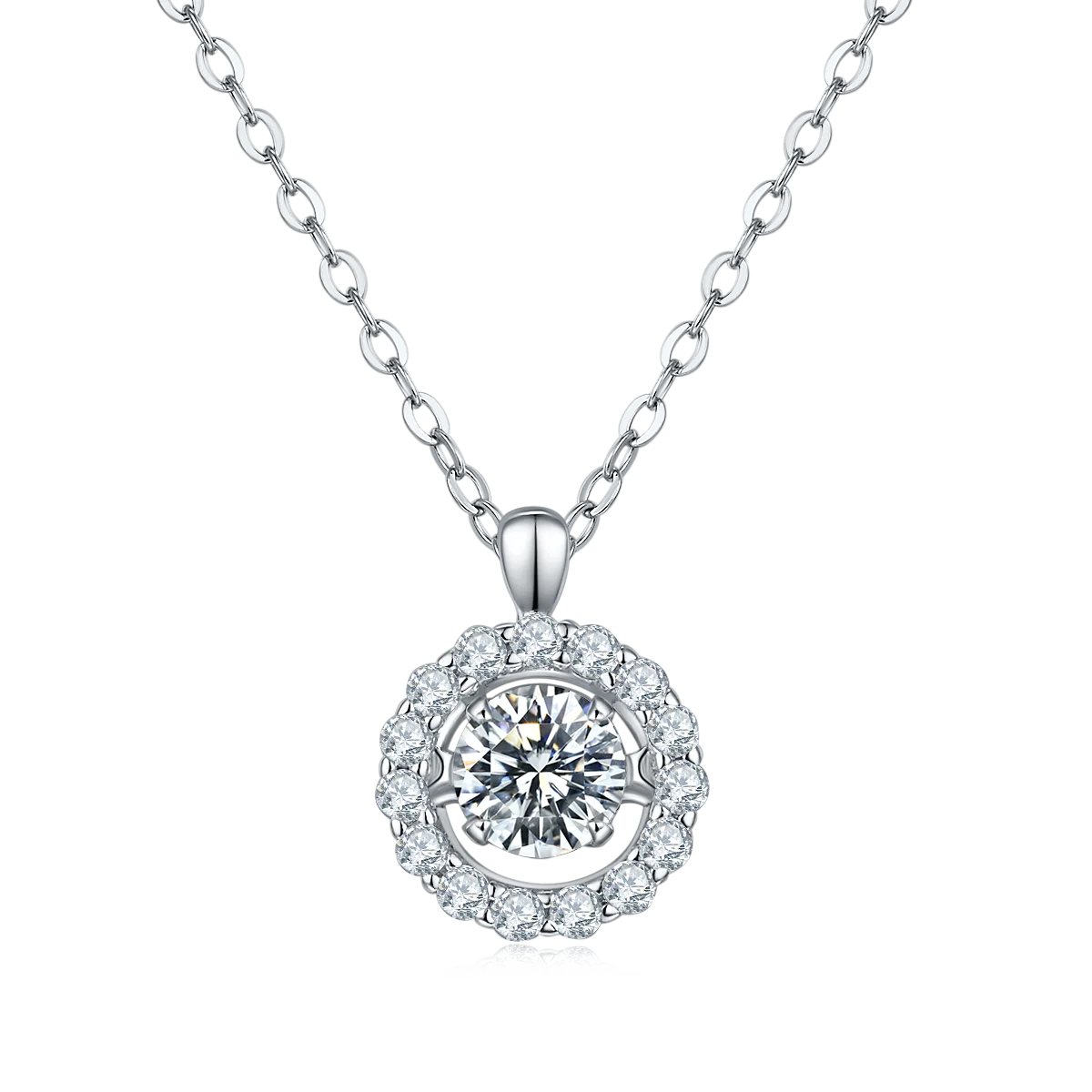 Wish Jewelry Fashion Luxury S925 Slivers Moissanite Diamonds Pendant Moissanite Necklace for Ladies Wedding Anniversary