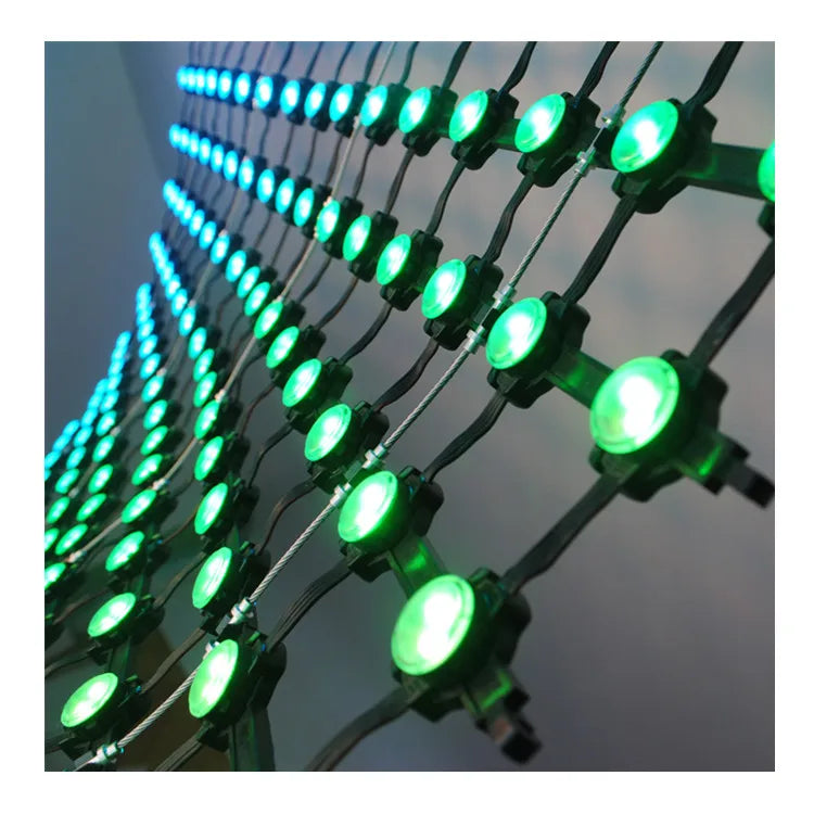 Outdoor IP67 Flexible LED Mesh Display Transparent Grid Screen P50 P83 P100 P125 for Media Facade & Elevator Advertisement
