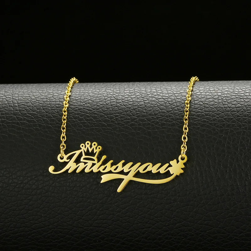 Custom Name Baby Girl Choker  for Children Nameplate Gold Chain Necklace BFF Baby Show Jewelry Gift Idea