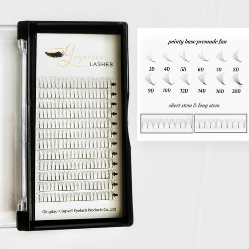 0.05 0.07 0.10mm Korean PBT Fiber Matte Black  Premade Long Stem Loose Base Premade Volume  Lashes Fan Eyelashes