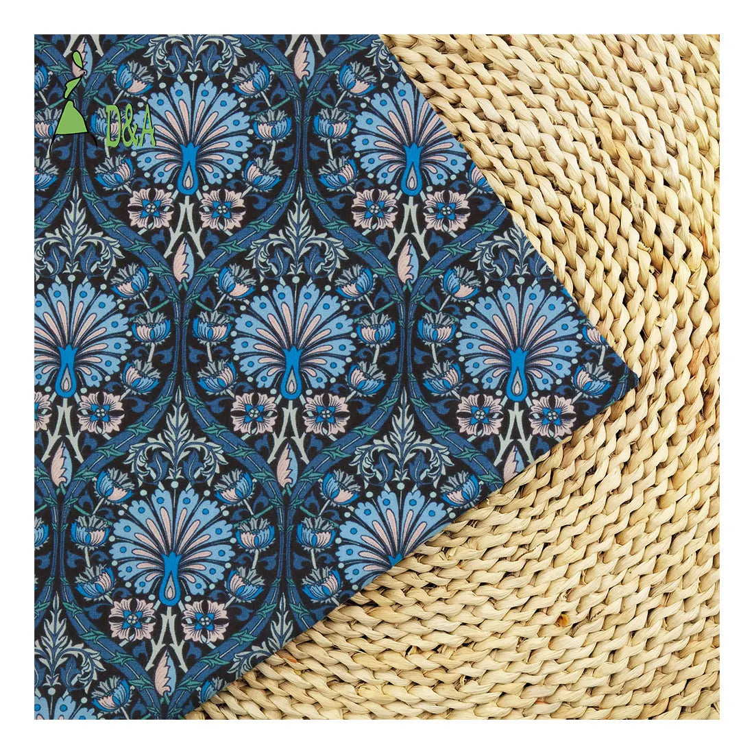 2026 New Design Antique Datura Stramonium Printed Fabrics 100% Cotton Fabric for Garment