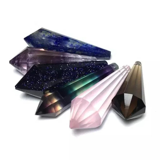 Wholesale Various Natural Healing Crystal Pendulum 12 Facet Chakra Crystal Point Pendant