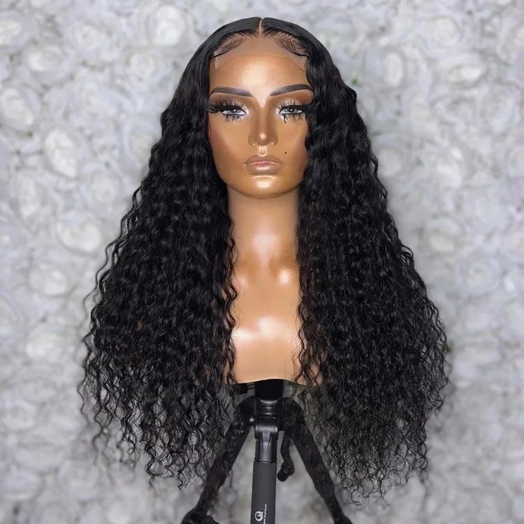 Pre Plucked Brazilian Hair for Lace Closure Front Wig with Baby Hair 180% Density Water Wave Long 36 Inches