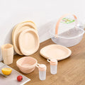 Modern 36-Piece Disposable Plastic Outdoor Tableware Set Portable Fruit Pattern Picnic & Cooking Dinnerware Box