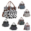 Fashion All Over Print Lunch Bag for Women Summer Large Capacity Waterproof Lunch Box Cooler Bag with Adjustable Strap Pocket