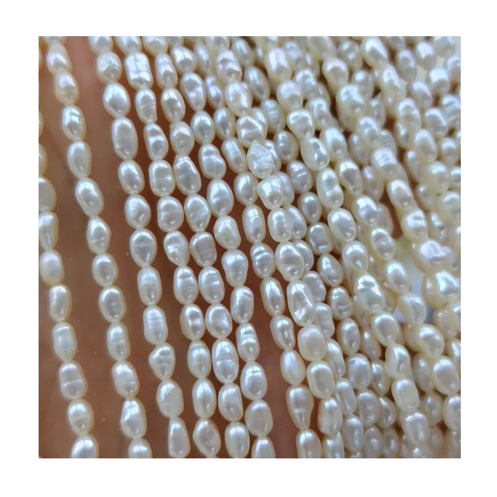 3 -4 mm Long Baroque Freshwater Pearl Loose in Strand Wholesale Freshwater Pearl Strand Wholesale Price Diy Jewelry Accessories MegaBDM