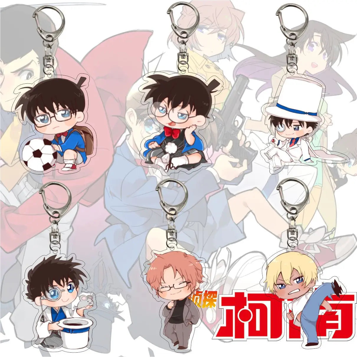 Detective Conan Backpack Pendant Kudo Shinichi Anime Figure Acrylic Keychain