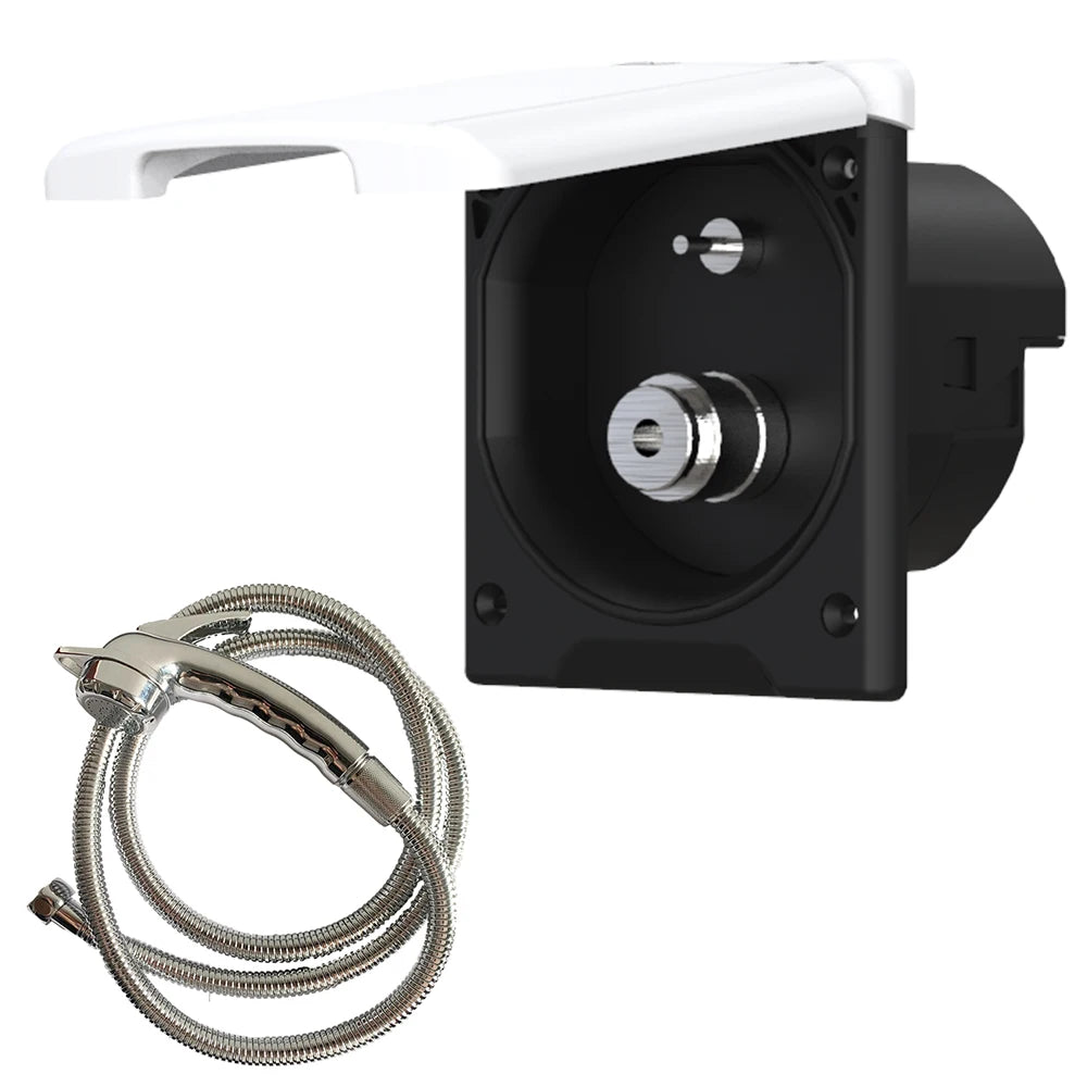 RV Exterior Accessories Caravan Marine Boat Shower Kit Motorhome Portable White/Black IP44
