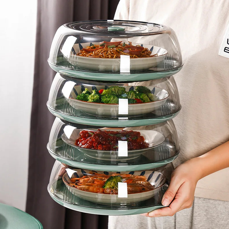 Wholesale Multi-layer Plastic Dish Cover Kitchen Storage Dining Table Thermal Insulated Microwaveable Food Dish Cover
