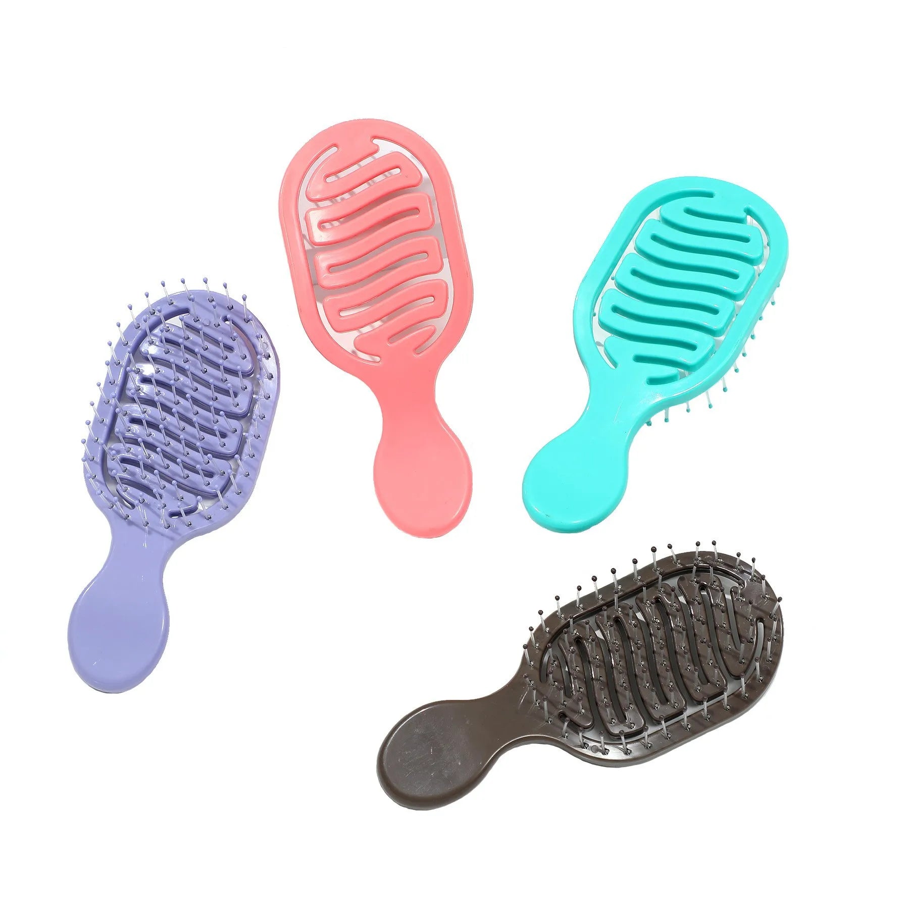 Custom Logo New Small Comb Mini Children's Detangle Hair Brush Foldable Air Cushion Bristle Scalp Massage Styling ABS for Salons