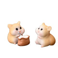 Terrarium Figurines for Mystery Box Cartoon Gift Fairy Garden Miniature Hamster Resin Craft Kawaii Ornament Moss Statue