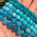 Wholesale Natural Semi Gemstone Loose 4-12mm Faceted Blue Chalcedony Stone Beads Kuoyu Brand for Jewelry Making DIY
