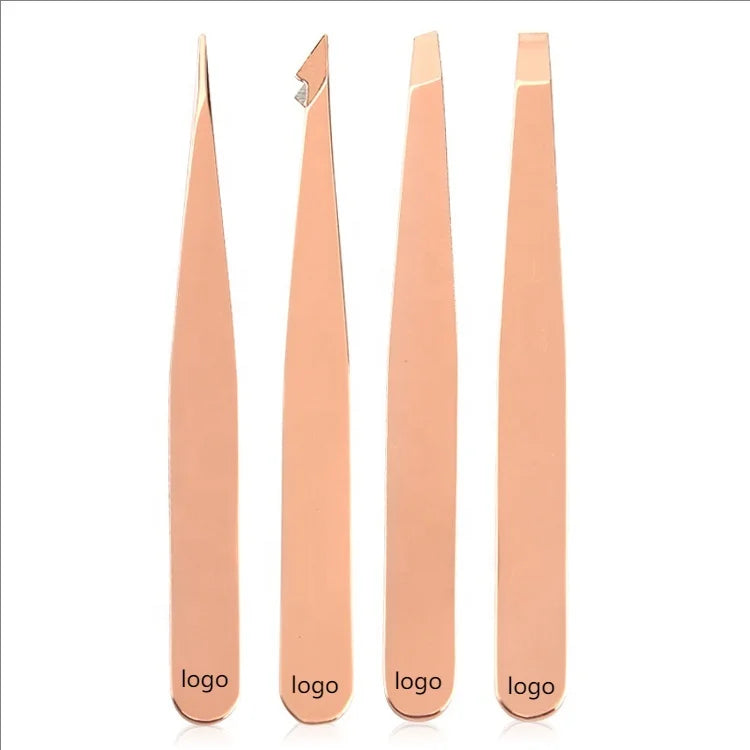 Wholesale OEM Eyebrow Tweezers Stainless Steel Eyelash Applicators Nippers Makeup Accessories Custom Volume Lash Tweezers