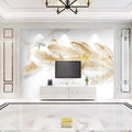 8D Modern Minimalist Nordic Abstract Feather Elk Light Luxury Tv Background Wallpaper Live Wallpaper Bedside 3d Mural
