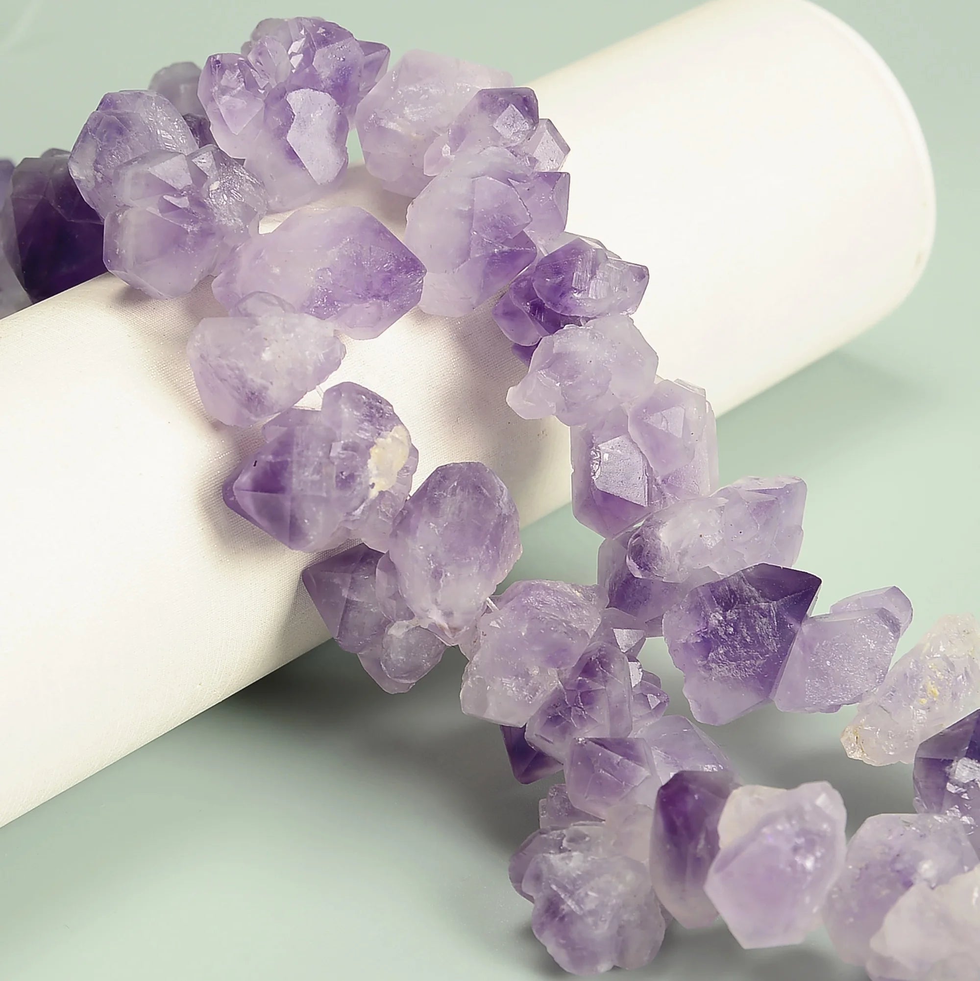 Wholesale Price Center Top Drill Rough Nugget Stone Strand Natural Amethyst Beads for DIY Jewelry Making 7-12x10-17mm