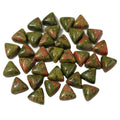 DIY Smooth Crystal 10mm Gemstone Triangle Unakite Cabochon for Jewelry Making Crafts