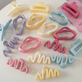 INS Korean Cute Style Candy Color Hair Clips Claw Hair Accessories Girl Jaw Acrylic Acetate Geometric Wave Cross Hair Claw Clip