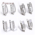 18K Gold Plated Inlay Zircon Basic Earring Hook Clasp Accessories DIY Earring Making Material Jewelry Findings Components