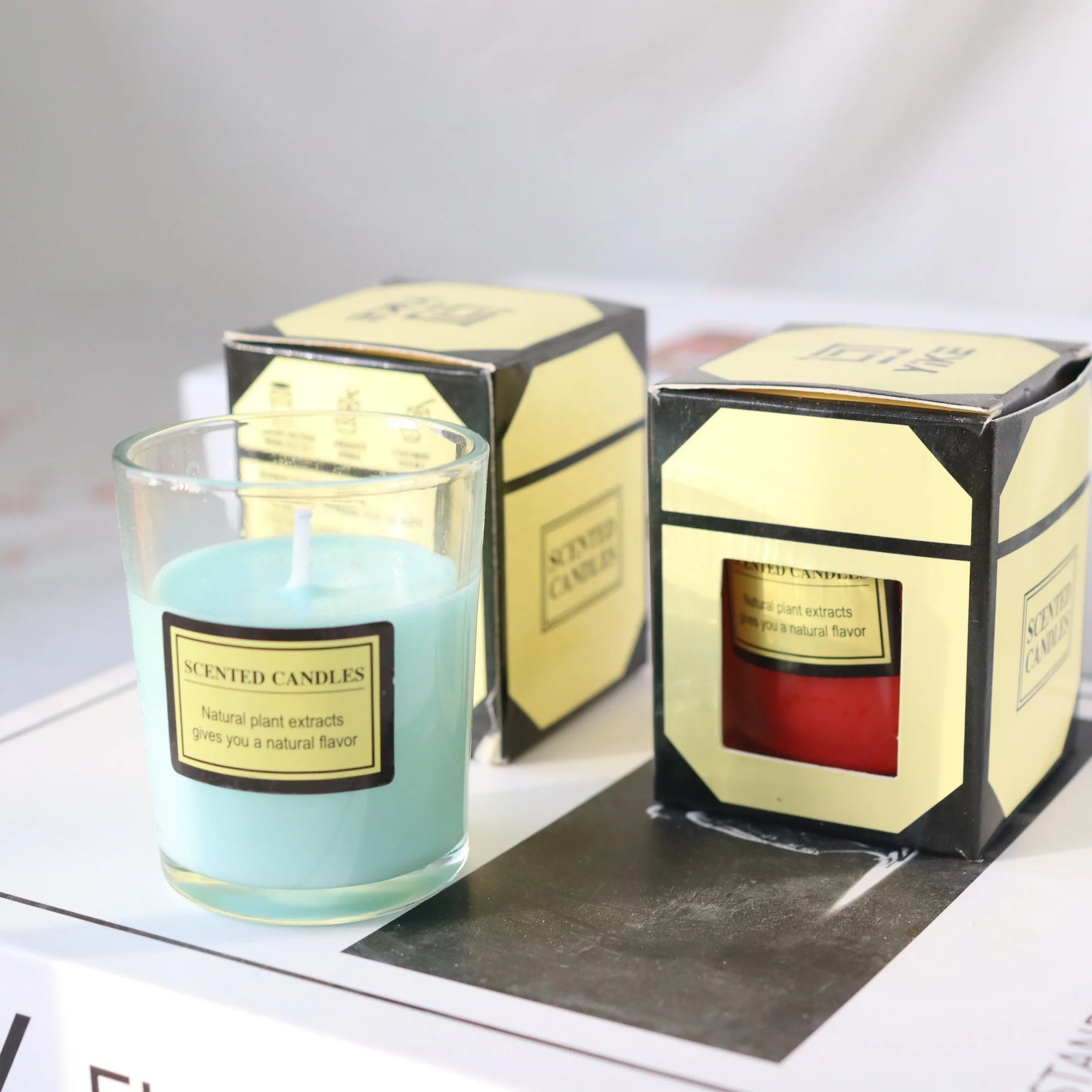 Wholesale Handmade Non-Toxic Soy Pillar Candles Glass Jar Modern Home Fragrance Father's Day Thanksgiving Easter Christmas New