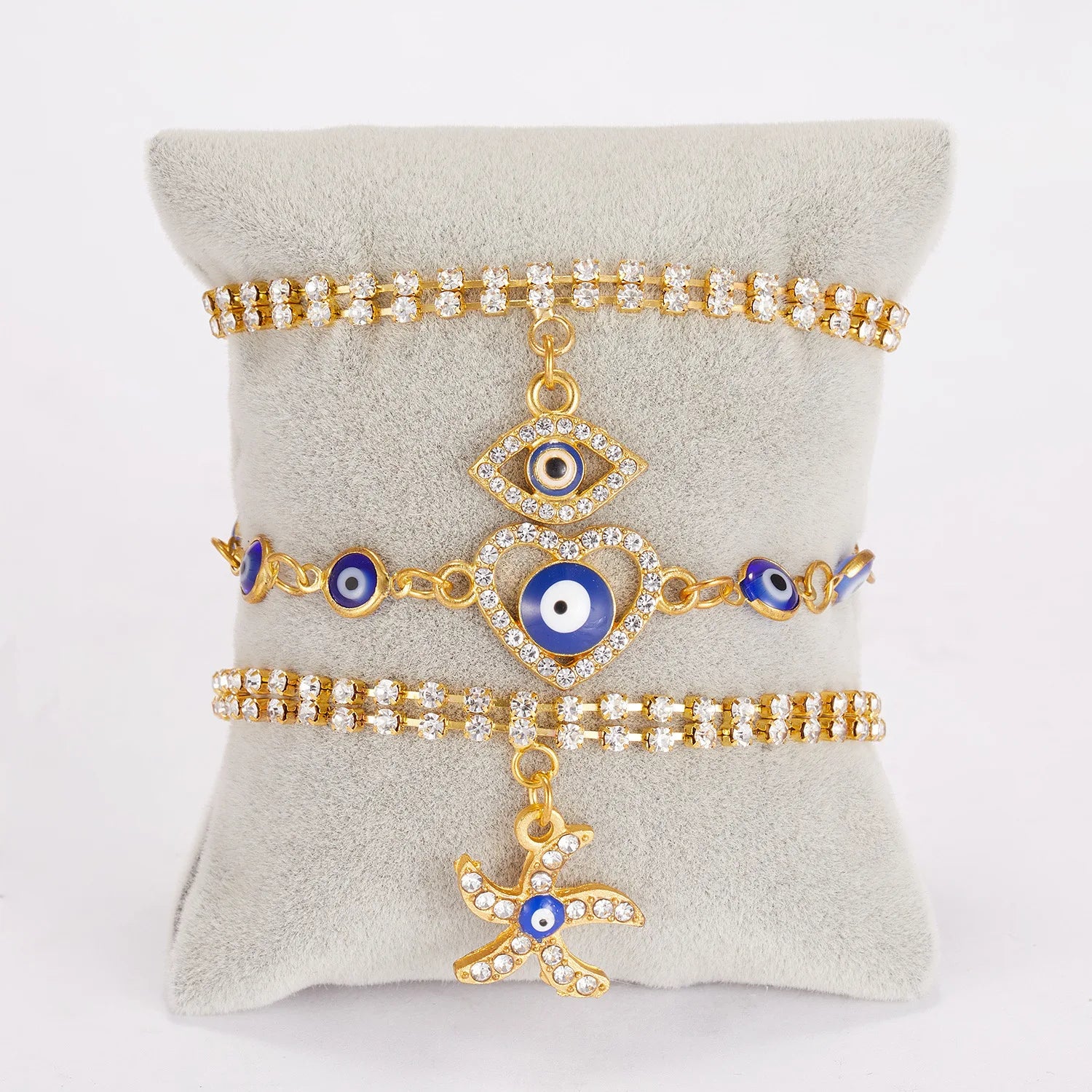2025 Crystal 2022 Bohemian Wholesale Evil Eye Bracelet Gold Plated Foreign Trade Fashion Multi-layer Adjustable Bracelet