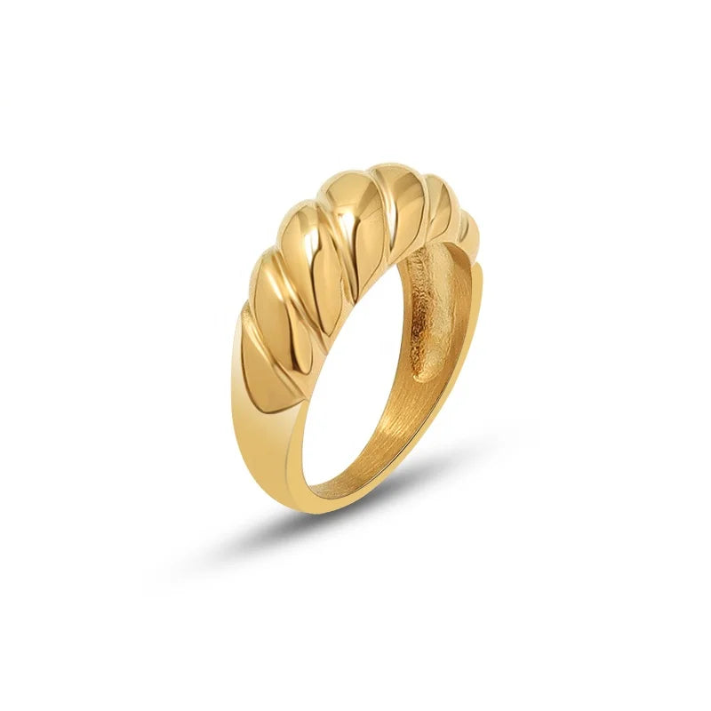 Europe and the United States Ins Wind Restoring Ancient Ways Thread Surface Waves Casting Heavy Tail Ring Stainless Steel