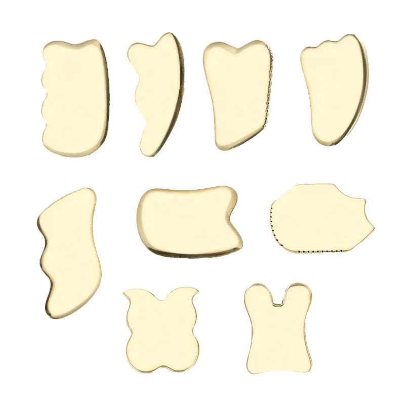 Best Sellers Natural Brass Metal Gua Sha Scraping Board Guasha Facial Spa Massager Meridian Massage Skincare Tool Home Use
