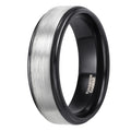 OAHLAN Fashion Tungsten Carbide Rings 8mm Men's Brushed Wedding Band Black Engagement Ring Comfort Fit Anti Rust Waterproof
