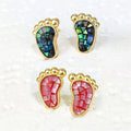 2025 New Arrivals Gemstone Jewellery S925 Silver Studs Fashion Cute Design Wholesale Foot Shape Earrings Shell Jewelry for Women