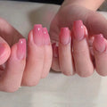 Press on Nails Full Cover Wear Gradual Red Ballerina Nail Patch Artificial Fingernails for Women