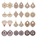 Bohemian Pendant Dangle Earrings Lightweight Ethnic Style Wood Earrings Hollow African Wooden Drop Earrings for Women