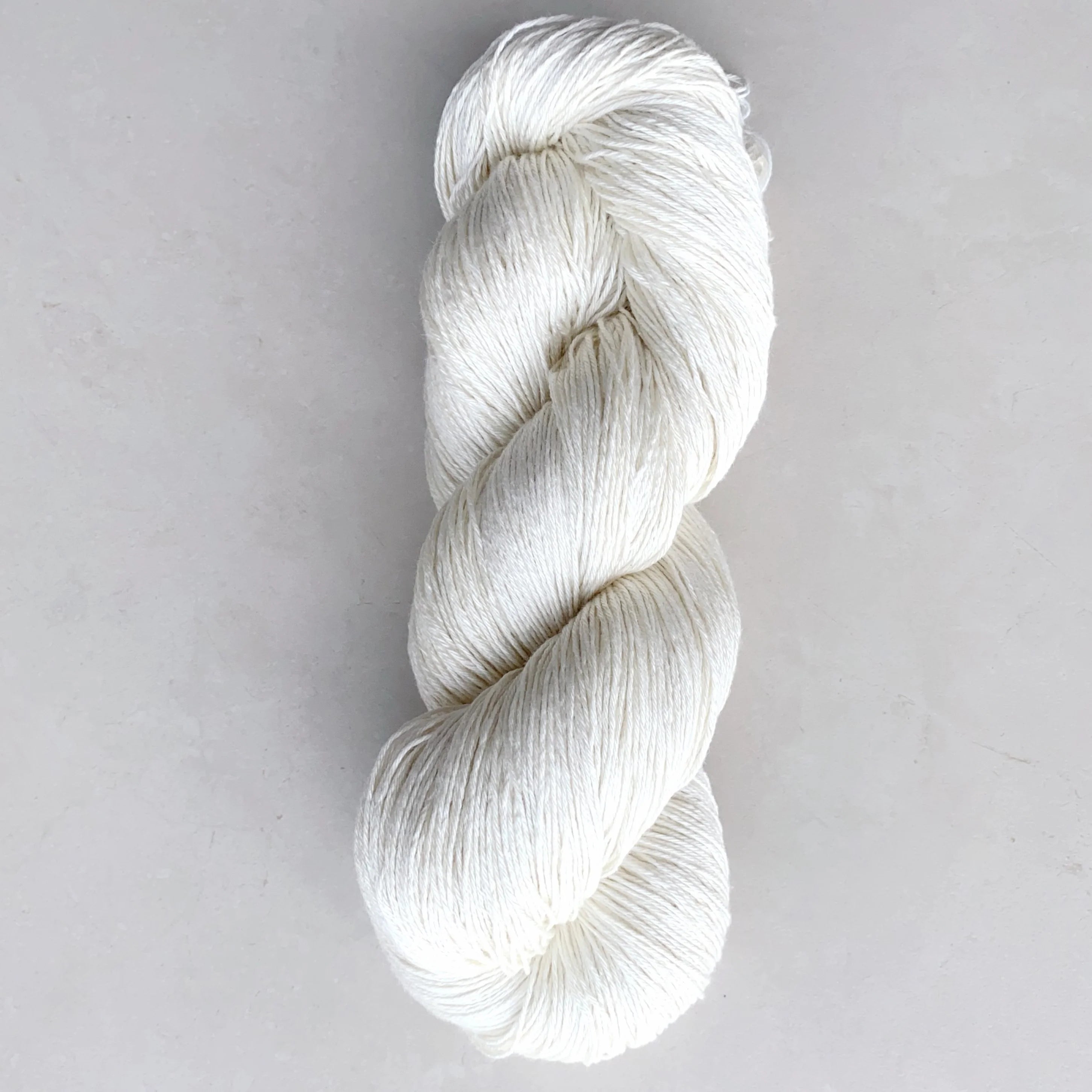 Lotus Yarns Silky Merino Fingering 2ply Lace Weight Blended Mulberry Silk Merino Wool Blended Yarn Undyed White for Hand Dye