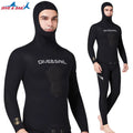 DIVE&SAIL Waterproof Breathable UV Protection Neoprene 1.5mm Black Hooded Men's Wetsuit for Spearfishing & Hunting Diving