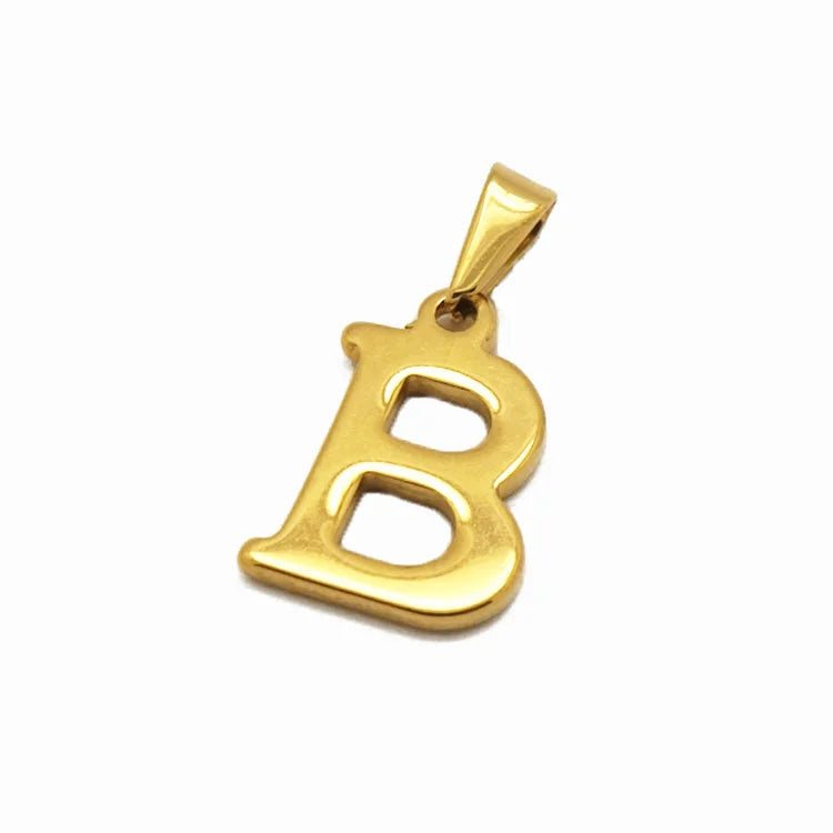 Wholesale Initial Necklace Pendant Letter B Charm Stainless Steel Jewelry for Women