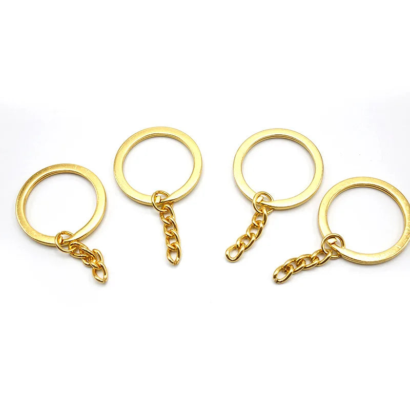 Innovative Diy Promotional Keychains Carabiners With Nickel/Gold Plated Flat Keyring With Jump Ring in Bulk