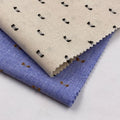 New Trends Men Shirt Yarn Dyed White Blue 16s Dot Cutting Motif Plumeti 50% Cotton 40% Poly 10% Linen Blended Fabric