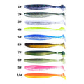 Hengjia 9cm Artificial Fishing Bait Shad Lure Double Color Soft Plastic Bait