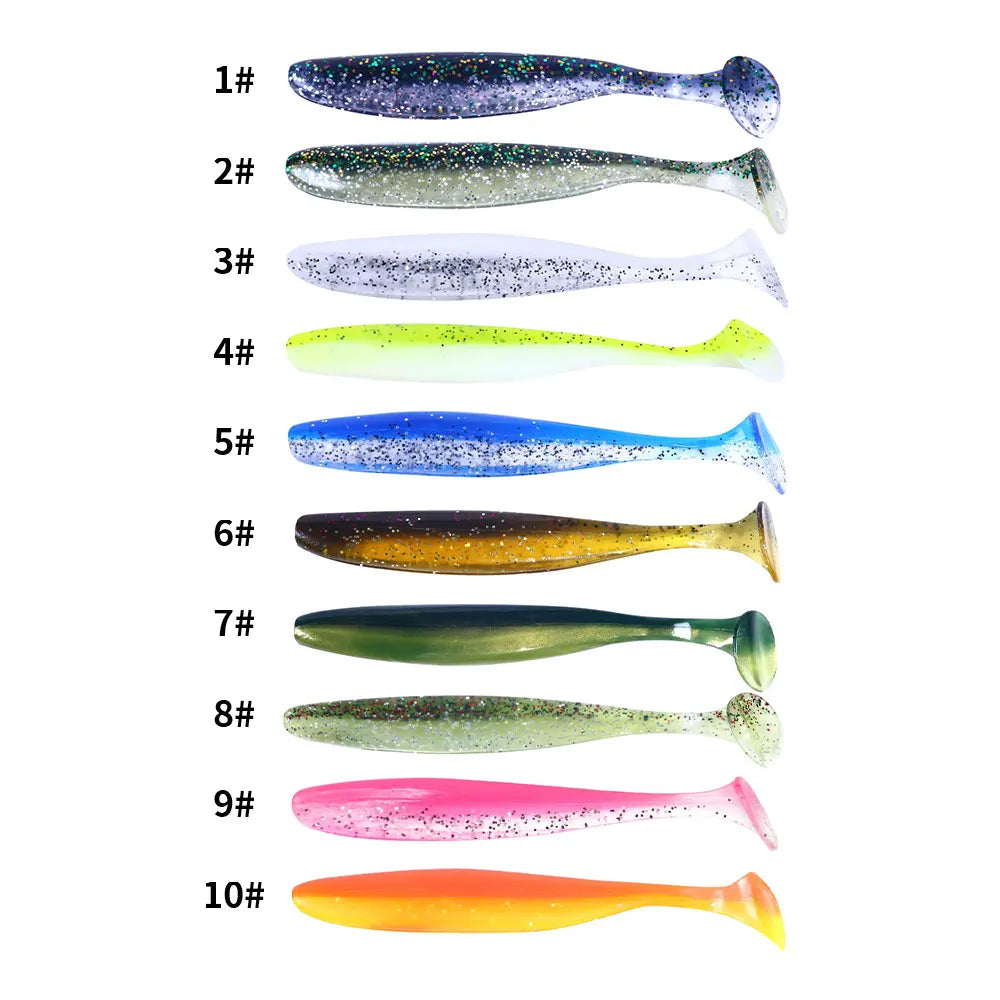 Hengjia 9cm Artificial Fishing Bait Shad Lure Double Color Soft Plastic Bait