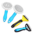 Stainless Steel Double Sided Rake Cat Dog Hair Comb One Key Self Cleaning Pet Grooming Brush