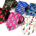 Mens Neck Ties Cartoon Animal Polyester Tie for Man Casual Printing Cravats Suits Accessories Male Neckties for Party Wedding