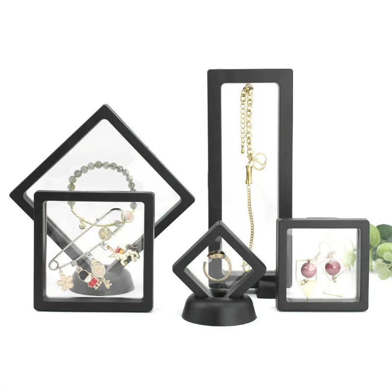 Stackable Transparent PE Film Jewelry Storage Box for Rings Earrings Necklace Bracelets Gift Box