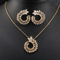 LUOXIN Luxury Zircon Jewelry Tassel Drop Earrings Women Minimalist Wedding Engagement Bride Jewelry Set