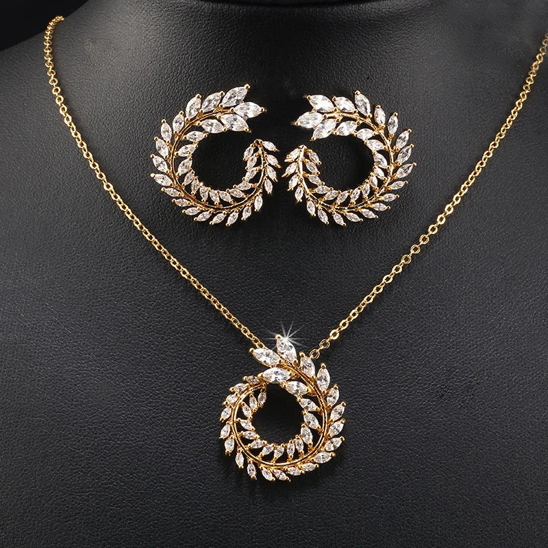 LUOXIN Luxury Zircon Jewelry Tassel Drop Earrings Women Minimalist Wedding Engagement Bride Jewelry Set