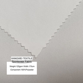 100% Polyester Sportswear Fabric 175cm 120gsm Double-Sided Jacquard Patterned Jersey Twill for Casual Clothing Dyed Plain
